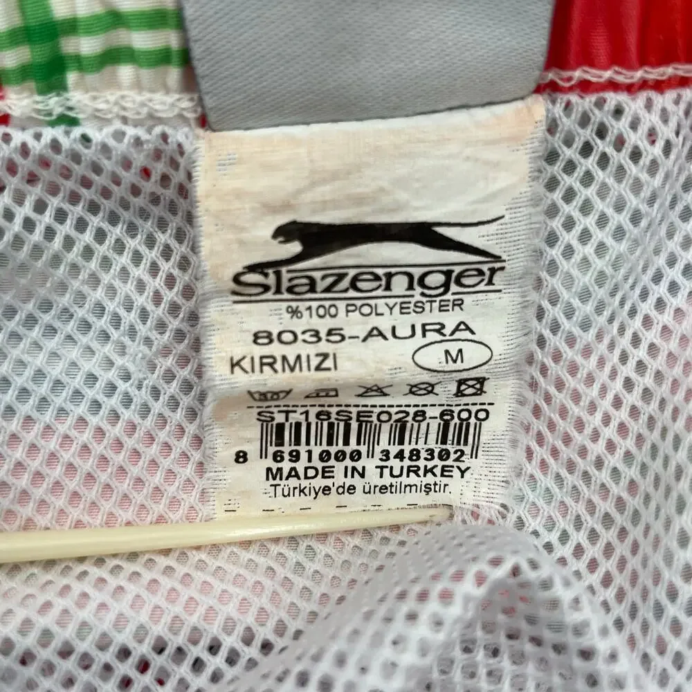 Red Plaid Swim Trunks Green White Summer Beach Winter Holiday Slazenger Size M